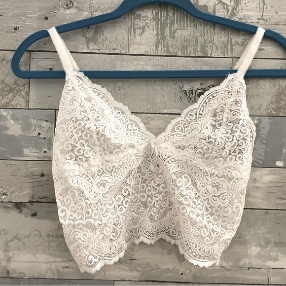 L' Intimates White Lace Adjustable Straps Bra Size M - Picture 2 of 9